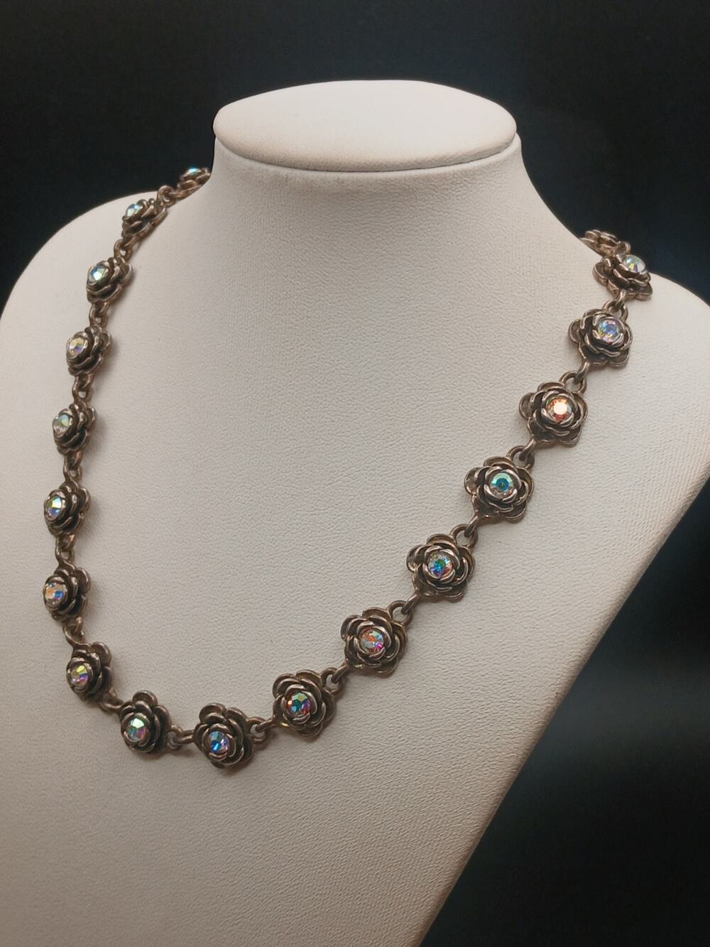 VTG Retired Premier Designs Primrose AB Rhinestone Crystal Choker Necklace
